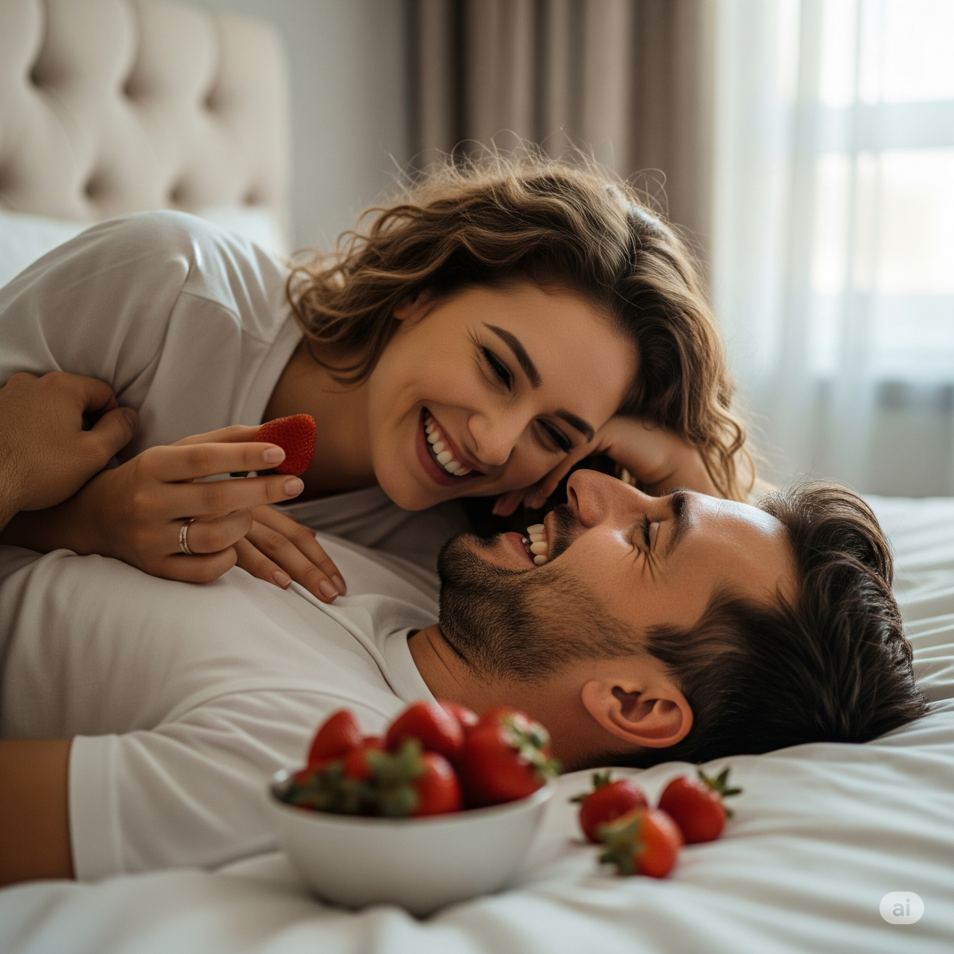Một cặp đôi đang tận hưởng khoảnh khắc ngọt ngào và thân mật, một trải nghiệm mà bao cao su có mùi vị có thể mang lại.